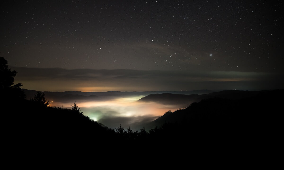 備中松山城展望台からの雲海の写真