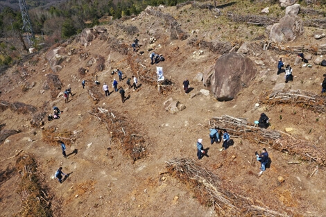 荒川化学工業様の記念事業を撮影したドローン空撮写真7