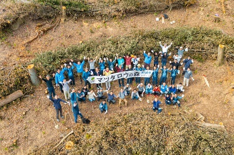 荒川化学工業様の社内行事を撮影したドローン空撮写真2（2021年度）